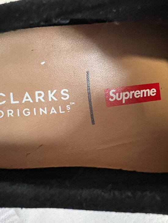 Supreme x Clarks Originals Wallabee shoe black suede mens 8.5 western stitched main image 6